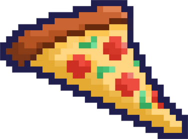 Pizza slice pixel illustration