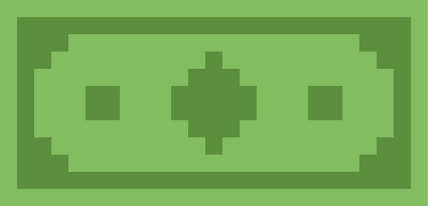 Pixel art dollar bill